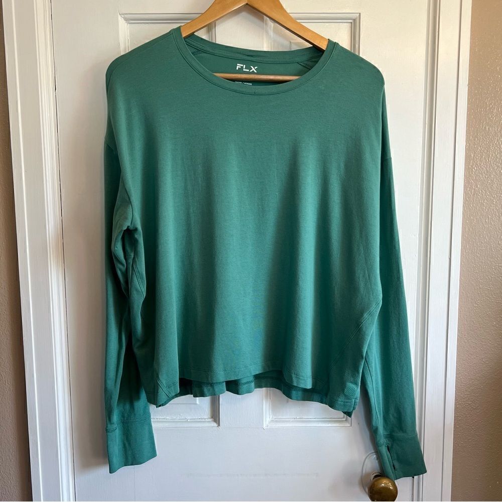 FLX Teal Relaxed fit long sleeve top